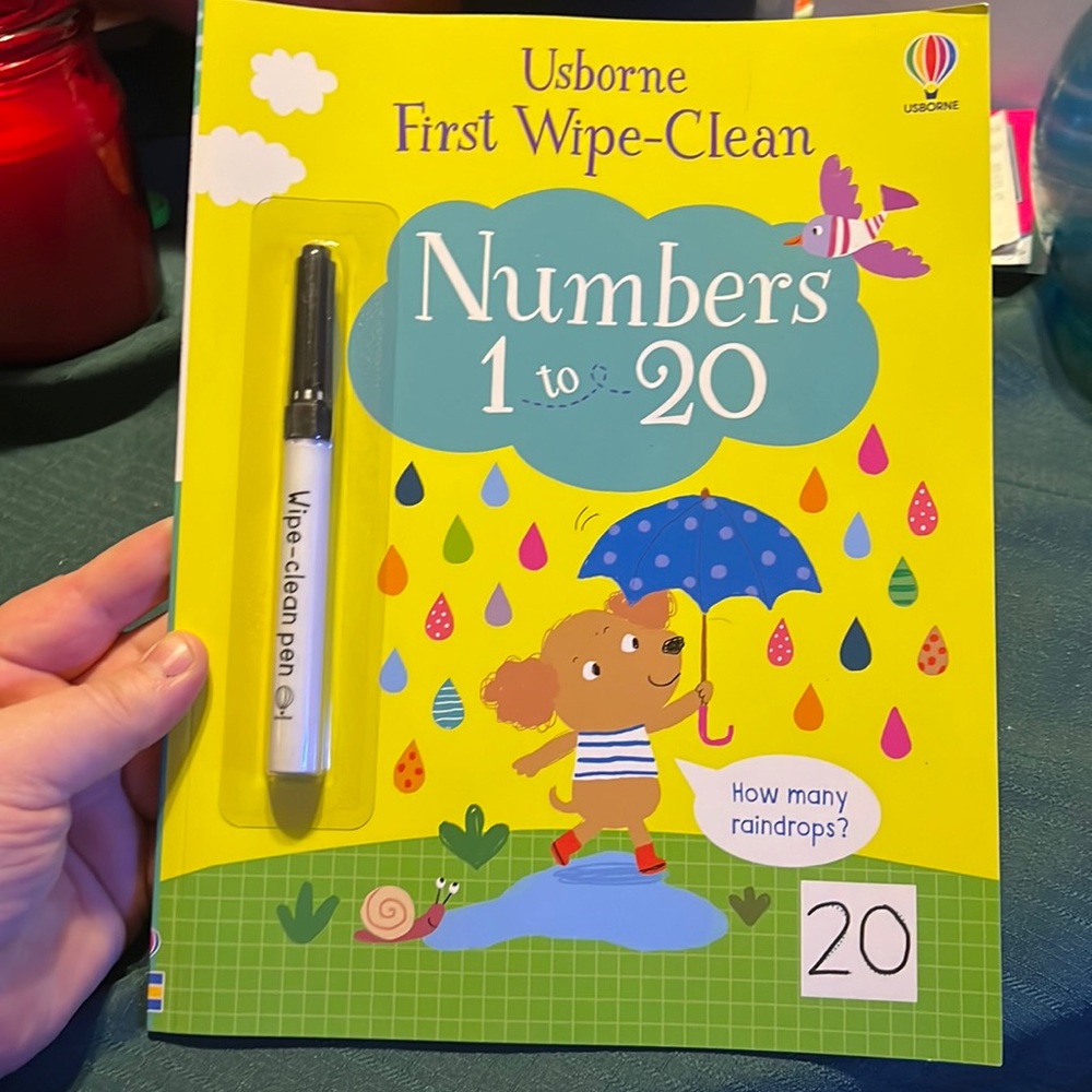 Usborne first wipe clean numbers 1-20 book brand new